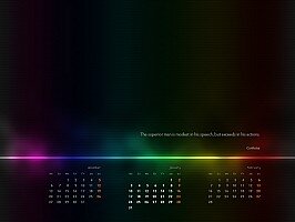 Desktop picture with calendar january 2011 with Confucius quote